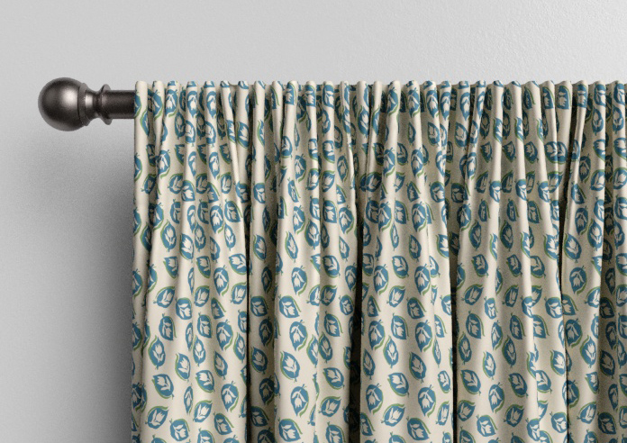 Land & Shore Seedling, Teal - Made to Measure Curtains - Image 9